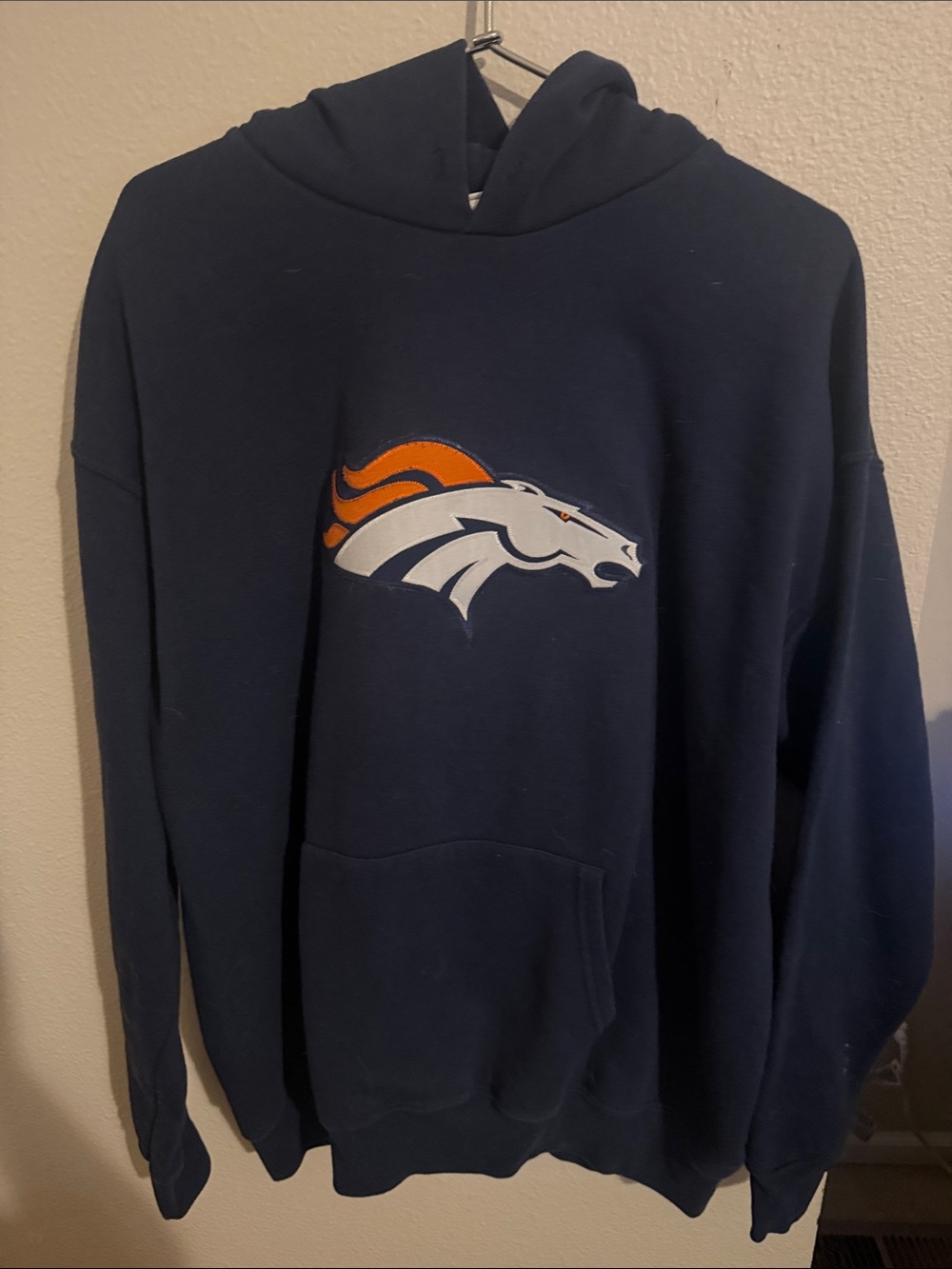 NFL Navy Hoodie with Orange and White Broncos Logo